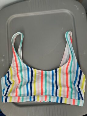Old Navy Striped Bikini Top - White, Blue, Pink, Yellow, Teal